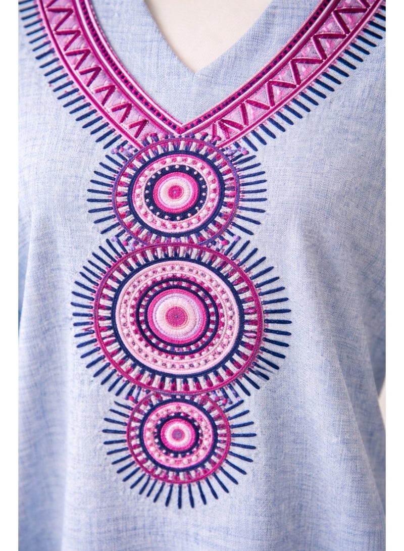 UD Mother & Daughter Embroidered Kuwaiti Ramadan Jalabiya – Elegant Traditional Design, Wide Sleeves & Comfortable Fit size S - Image 3